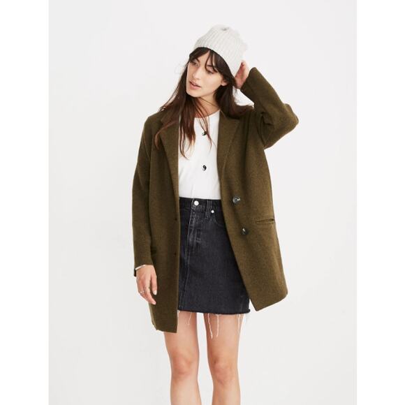 MADEWELL Green Blazer Sweater Jacket Women's Size Small Thick Knit Career Earthy - Picture 8 of 8